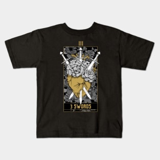 3 Swords Tarot Card - Gold Kids T-Shirt